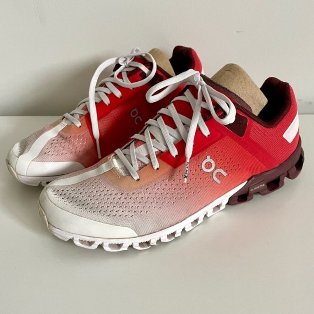 On Cloud Running Cloudflow Running Shoes Rust/White Women's Size 7.5 - Picture 3 of 8